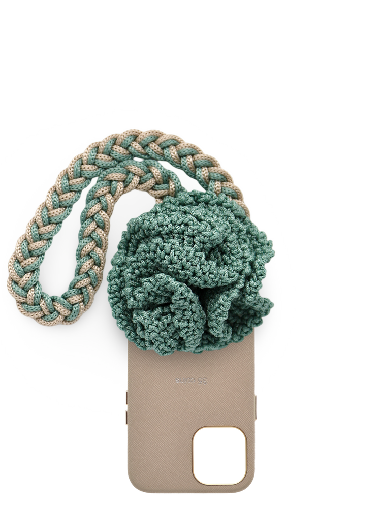 "TURQUOISE MARYGOLD" WRIST SASH | OATMEAL CASE