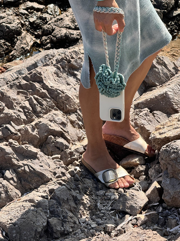 "TURQUOISE MARYGOLD" WRIST SASH | OATMEAL CASE