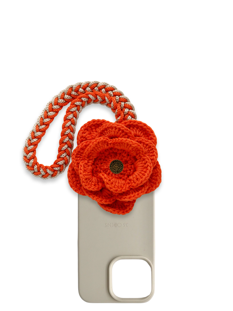 "ORANGE ROSE" WRIST SASH | OATMEAL CASE